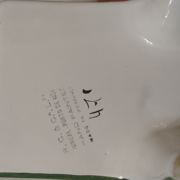 Vintage Spring Easter Porcelain Planter Hand Painted Floral Wheelbarrow Portugal - Picture 5 of 5